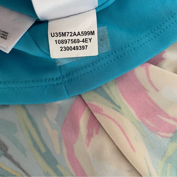 Papagallo blue citrus fruit print dress peaches lemons oranges 37834 - Picture 4 of 7